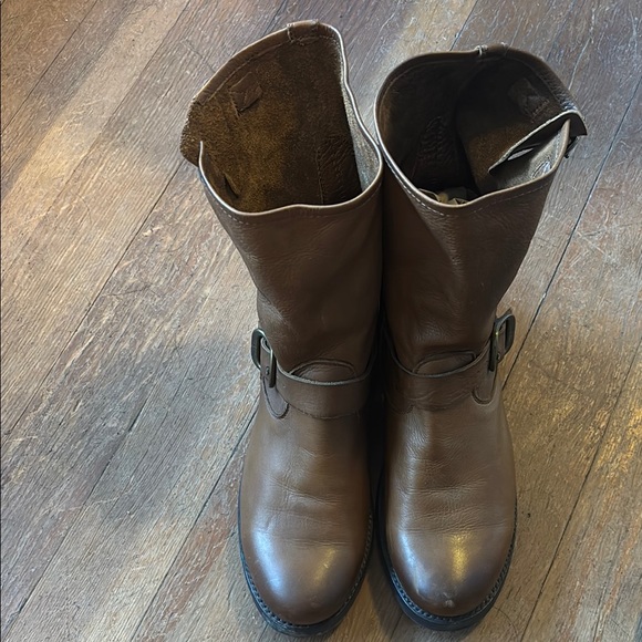Frye Brown Leather Combat Boots - Picture 8 of 10